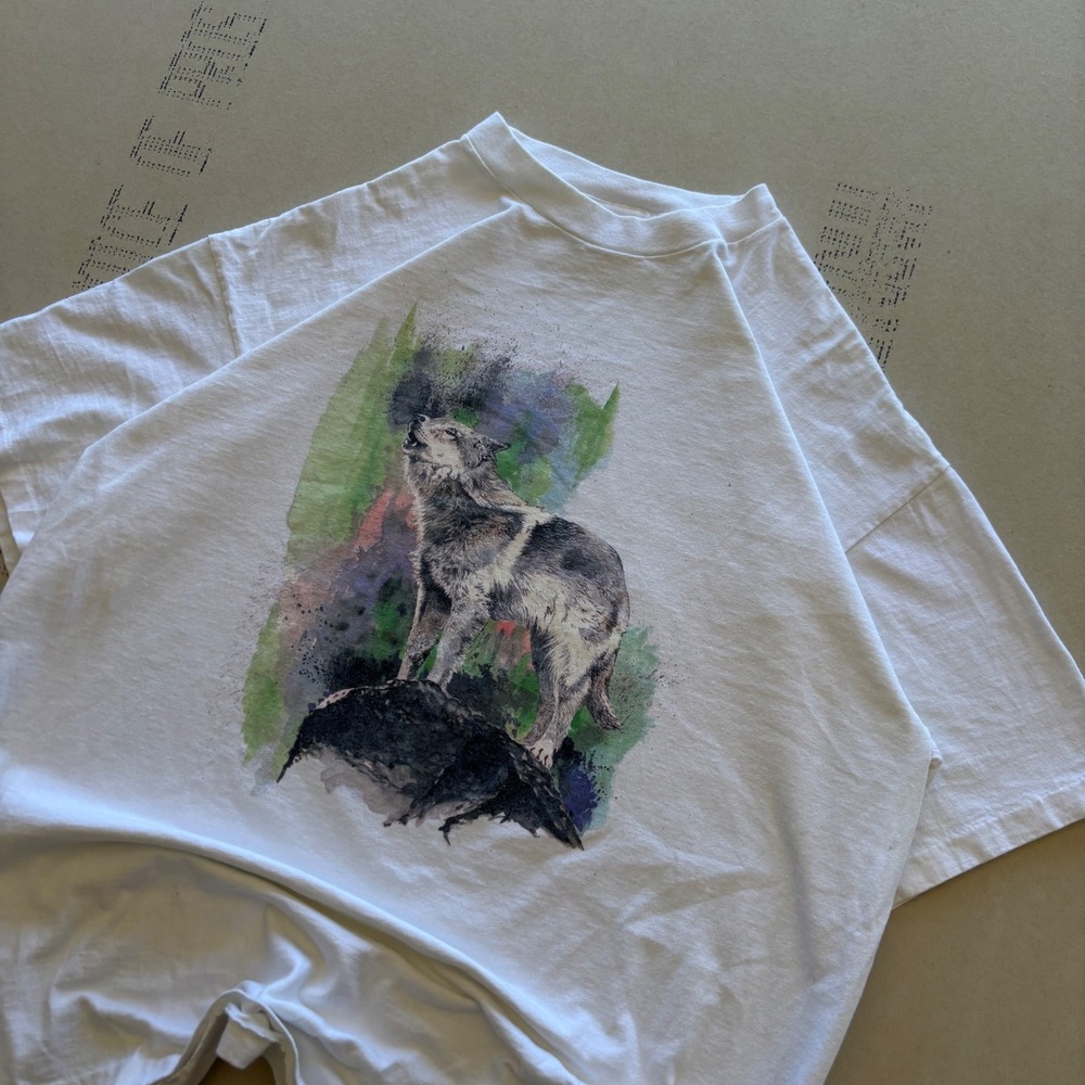 Vintage 90s Nature‎ Shirt Wolf T-shirt